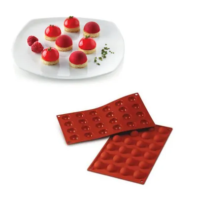 Obrázok produktu pre Silikomart forma na muffiny pologuľa 24 Ø3cm H 1,5cm silikón, terakota