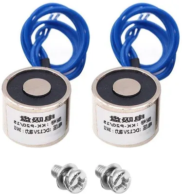 Immagine prodotto di Set di 2 elettromagneti - Automazione industriale - Efficienza energetica e sicurezza - Forza di trazione 3 kg - Argento
