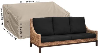 Produktbild von Raffles Covers Loungeset Sofa Schutzhülle 195 x 100 H: 85/65 cm | Atmungsaktiv | Wasserdicht | UV-beständig | Doppelnähte | Elastischer Kordelzug