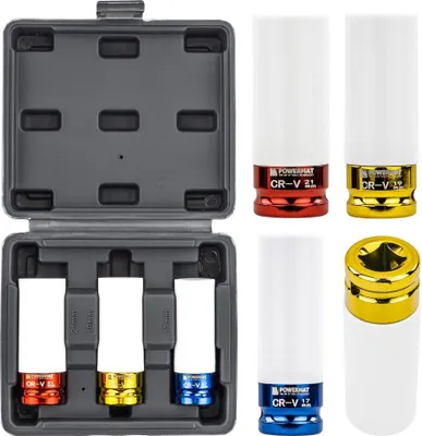 Obrázek produktu pro POWERMAT Nástrčné hlavice 1/2" 17, 19, 21 mm na ALU disky - PM-ZNU-1721T