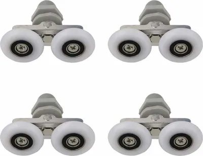 Produktbild von Doppelte Duschtürrollen, Duschtürrollen, Schiebetürrollen für Duschen, Ersatzrollen für Badezimmerduschkabinen, Badezimmer-Ersatzteile, 4 Stück