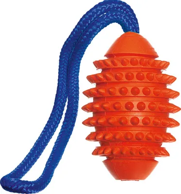 Obrázek produktu pro Hračka pes Míč šišatý gumový s provazem 32cm KAR