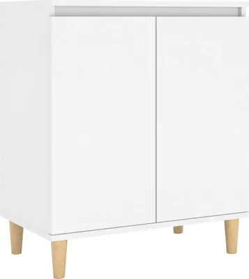 Produktbild von Sideboard mit Massivholz-Beinen Weiß 60x35x70 cm Holzwerkstoff