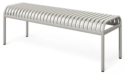 Produktbild von di volio Gartenbank BAISO - Metallbank für Terrasse & Garten, 130 cm, wetterfest beige