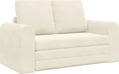 Obrázok produktu pre vidaXL Rozkladacia pohovka, krémová, 148 x 71 x 83 cm, zamat