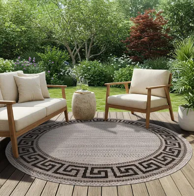 Produktbild von Tapiso Teppich Rund Sisal MELISSA Outdoorteppich Indoor Outdoor 100 x 100 cm