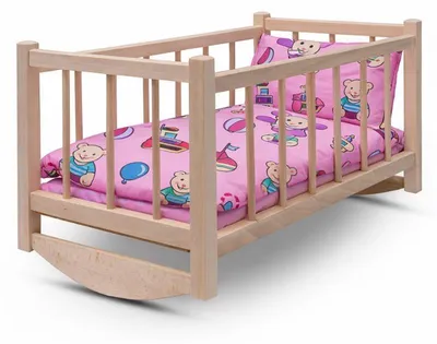 Produktbild von Baby Mix Bären Holzpuppenbettchen mit Bettzeug