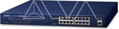 Obrázok produktu pre PLANET GSW-1820HP, Nespravované, Gigabit Ethernet (10/100/1000), Plne duplexný režim, Podpora napájania cez Ethernet (PoE), Inštalácia do Racku, 1U