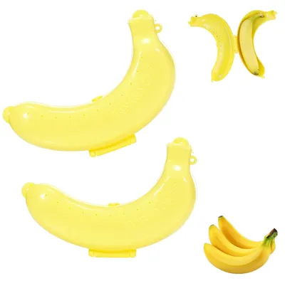 Bananenbox Set 2er-Pack, BPA-frei, gelb, 19,5 x 6 cm