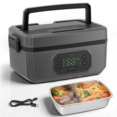 Lunchbox, aufladbar, kabellose Heizung, 40–68 °C, 304 Edelstahl
