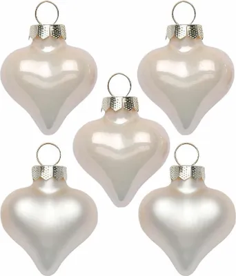 Produktbild von Christbaumschmuck Herzen 4cm Glas 8 Stück - Champagne