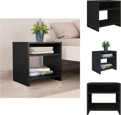 Zdjęcie produktu dla vidaXL Stolik nocny czarny 40x30x40 cm materiał drewnopochodny - Stoliki nocne