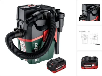 Produktbild von Metabo AS 18 L PC Compact Akku Sauger 18 V 6 l IPX4 Staubklasse L Nass und Trocken + 1x Akku 8,0 Ah - ohne Ladegerät