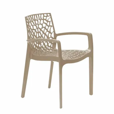 Produktbild von Gartenstuhl mit Armlehnen Stapelbare Gruvyer Arm Grand Soleil Professionell - Beige