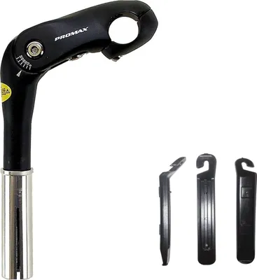 Produktbild von Promax Lenkervorbau Klemmung 25,4 mm Winkel verstellbar 0° - 50° Fahrrad Lenker Vorbau 85/180 mm Aluminium inkl. Reifenheber