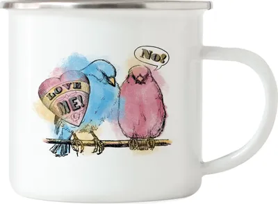 Produktbild von Love Me Emaille Tasse Herzschmerz Liebeskummer Verliebt Liebe Liebespaar Valentinstag Beziehung Frau Mann