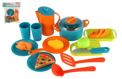 Zdjęcie produktu dla Zestaw plastikowych naczyń kuchennych w woreczku 28 x 28 cm