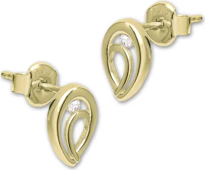 Produktbild von GoldDream gold weiß Ohrstecker Oval Zirkonia Damen 333er Gelbgold GDO5637Y
