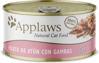 Productafbeelding van APPLAWS Kattenvoer, tonijn en garnalen, 24 x 70 gram