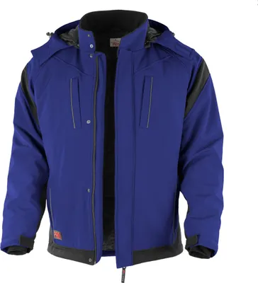 Produktbild von Qualitex Softshelljacke - Herren Softshell Winterjacke – wasserabweisend, warm, mit Kapuze - in Farbe: kornblau/schwarz - Herren: XXL - Damen: 52