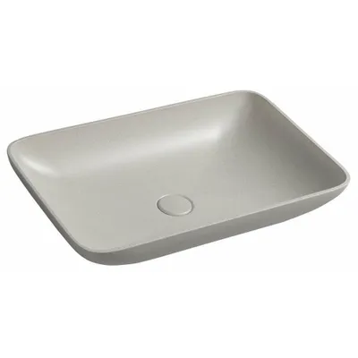 Produktbild von Sapho INFRANE Betonwaschbecken mit Auslauf, 57x37cm, weißer Sandstein