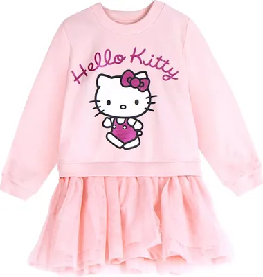 Produktbild von Langarmkleid Hello Kitty mit Tüllrock Rosa 110 cm