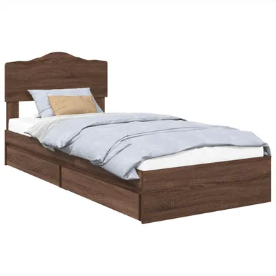 Zdjęcie produktu dla Łóżko z miejscem do przechowywania Brązowy dąb 70 x 190 cm