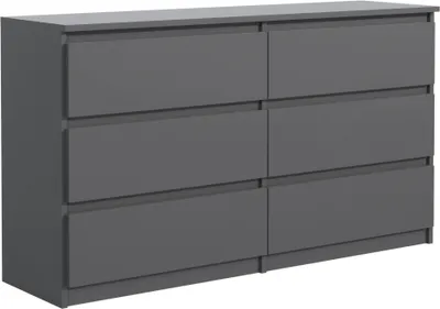 Produktbild von meble masztalerz Kommode Anthrazit 6 Schubladen 120 cm - Sideboard für Wohnzimmer und Schlafzimmer - B: 120 cm, H: 78,5 cm