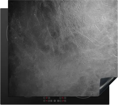 Produktbild von KitchenYeah© Herdabdeckplatte Leder - Lederoptik - Industriell - Grau , 59x52cm, Küche Deko, Glaskeramikkochfeld Herdabdeckung, Abdeckplatte fùr Kochfeld