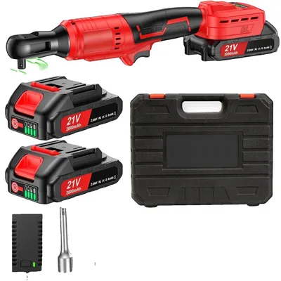 Image de Clé à cliquet sans fil, couple élevé, éclairage LED, 2 batteries, UE
