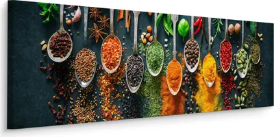 Obrázek produktu pro Panoramatický obraz pro kuchyňské koření bylinky potraviny 145x45cm