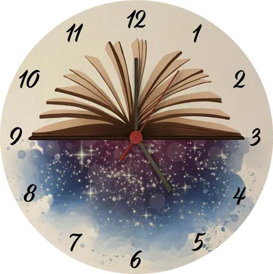 Produktbild von Buch mit schönem Wasserfarbenmotiv Wanduhr aus MDF