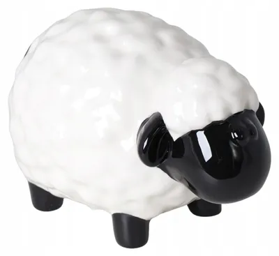 Produktbild von Ewax Großes Keramik Schaf Sparschwein Weiß-Schwarz 20x13x13 cm