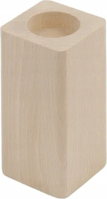 Immagine prodotto di Portacandela 10x6 cm rettangolare con angoli arrotondati in legno di faggio 1 pezzo