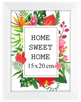 Obrázok produktu pre Rámik na fotky MG Design, biela, 15 x 20 cm – vyrobený z prírodného dreva s akrylátovým sklom, určený na zavesenie aj na postavenie, vhodný na fotografie, plagáty a puzzle