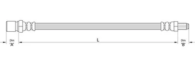 Produktbild von METZGER 4110487 Bremsschlauch für FIAT Ducato Kastenwagen (250, 290) Ducato Pritsche / Fahrgestell (250, 290) Ducato Bus (250, 290) für CITROËN