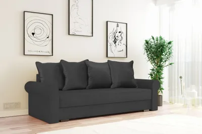 Produktbild von EIN bequemes Sofa Lira für das Wohnzimmer mit Schlaffunktion (Schwarz - Kronos 07)