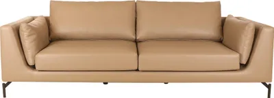 Produktbild von Modernes Beiges Ledersofa Designer Ledercouchen Wohnzimmer Sofas