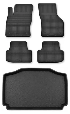 Image de Tapis en caoutchouc + bac de coffre pour Seat Arona 2017- (plancher bas) – 5 pièces, noirs, semi-universel, adapté