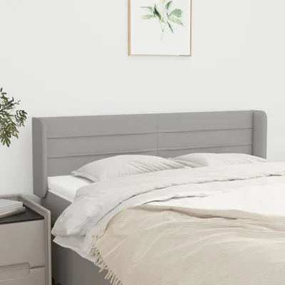 Produktbild von vidaXL Kopfteil mit Ohren Hellgrau 147x16x78/88 cm Stoff - Kopfteil - Kopfteile - Bett-Kopfteil - Bettkopfteil