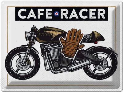 Produktbild von vianmo Blechschild 30x40 cm Motorcycle Cafe Racer Motorrad Auto Garage Werkstatt