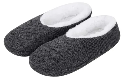 Obrázok produktu pre Dámske domáce papuče, plyšové, zimné, protišmykové, tmavosivé, veľkosť 38/39