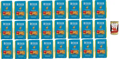 Produktbild von De Cecco Pasta Mista Nr. 120 - Pasta 24x500g | Langsam trocknend | Hochwertiges Hartweizengrieß | 13 min kochen (al dente 11) Ideal für Suppen & traditionelle Gerichte + Italian Gourmet Polpa 400g
