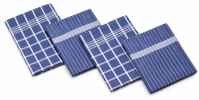 Produktbild von GÖZZE Geschirrtuch 4er Pack saugfähige strapazierfähige nachhaltige Geschirrtücher aus recycelten Materialien Blau 50 x 70 cm