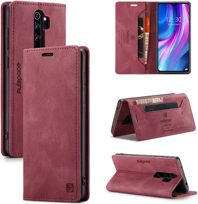 Obrázek produktu pro Redmi Note 8 Pro Pouzdro, RetroPolyuretanKožené Pouzdro, Stojánek a Ochranné Pouzdro pro Xiaomi Redmi Note 8 Pro červené