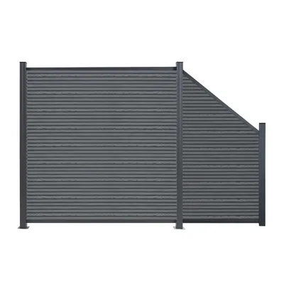 Produktbild von MinteChill WPC Gartenzaun, Sichtschutzzaun 273x185cm mit Querstreifen-Schrägelement Anthrazit