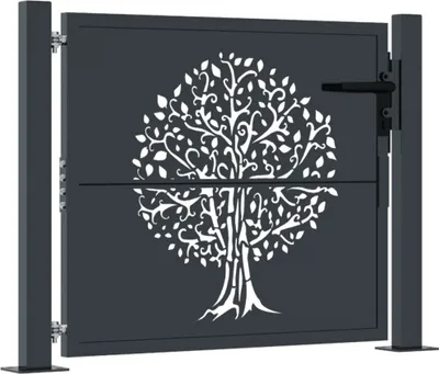 Produktbild von Gartentor Anthrazit 100x100 cm Stahl Baum-Design