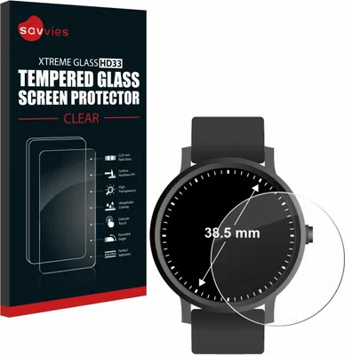 Produktbild von Savvies Schutzglas für Armbanduhren (Kreisrund, ø: 38.5 mm) Displayschutz 9H Glas klar transparent