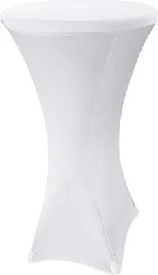 Obrázek produktu pro Wolketon Stretch Bar Table Cover Vysoce kvalitní kryt na barový stůl Kryt na stůl 80-85 cm, bílý strečový kryt na bistro stůl Elastický kryt na stůl Snadná údržba Otíratelné