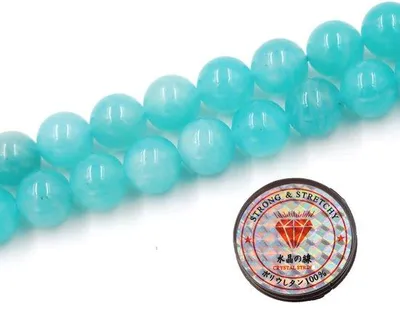 Obrázek produktu pro Šperkové korálky Fukugems na přívěsky, sada pro vlastní výrobu, 76 kusů, 10 mm, amazonit, kvalita AAA